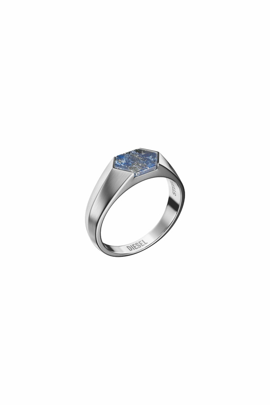 Photo: Diesel Lapis Signet Ring - Rings - Unisex - Silver