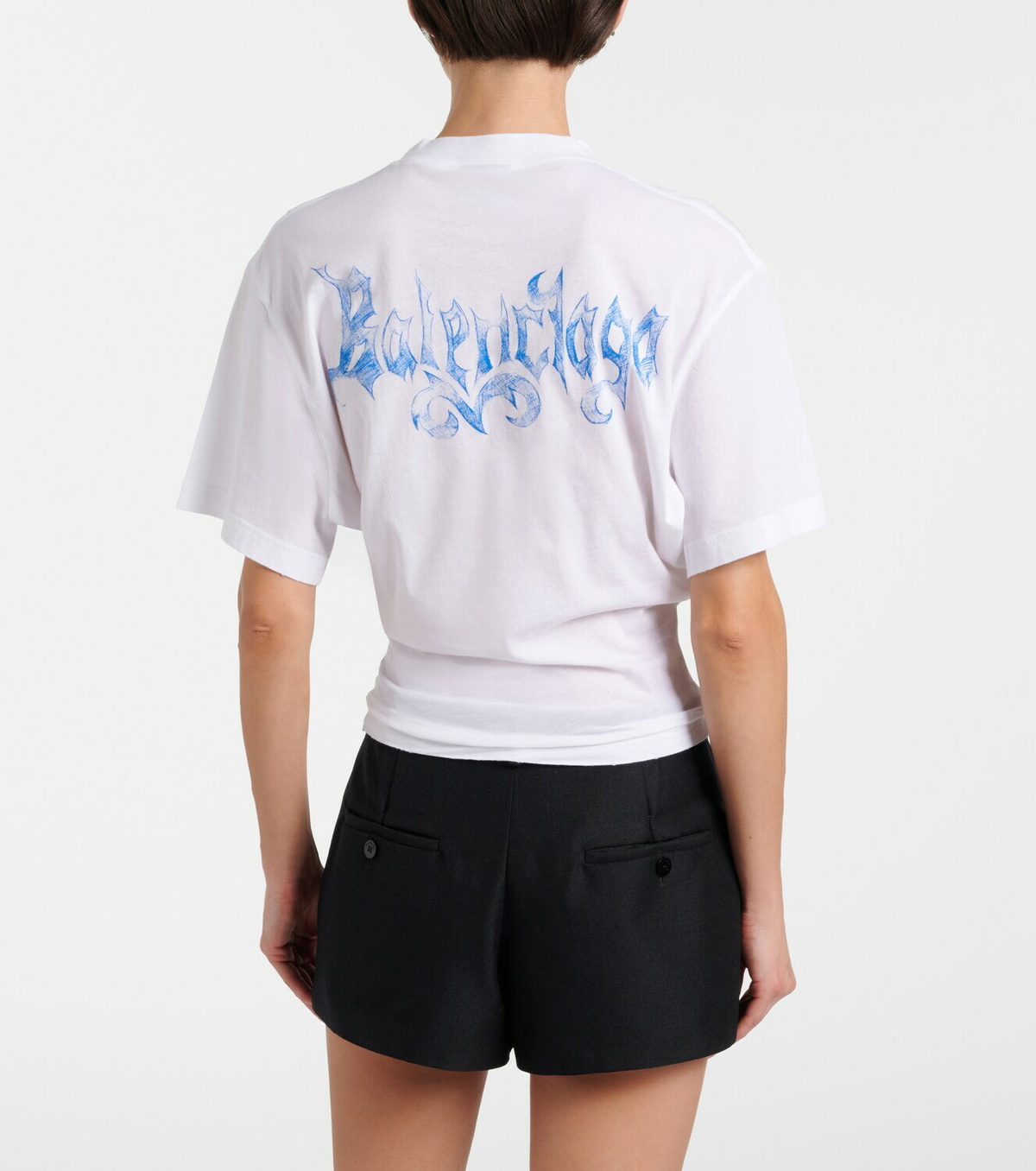 Balenciaga Logo cotton jersey top