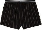 BOSS Two-Pack Black Striped Waistband Boxers