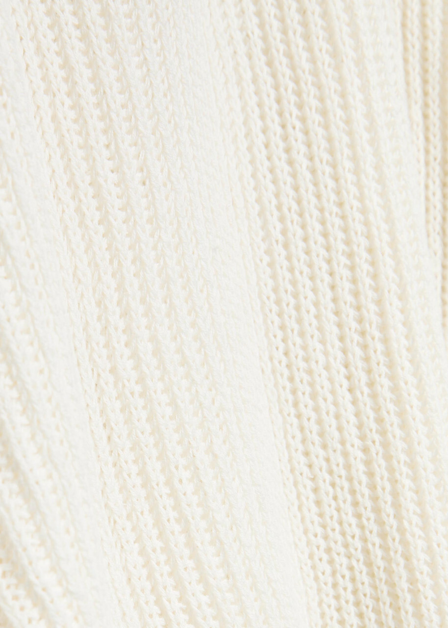 Another Tomorrow Open-knit Cotton and Linen-blend Jumper Off White