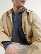 Aimé Leon Dore - Knitted Cotton-Blend Polo Sweater - Blue