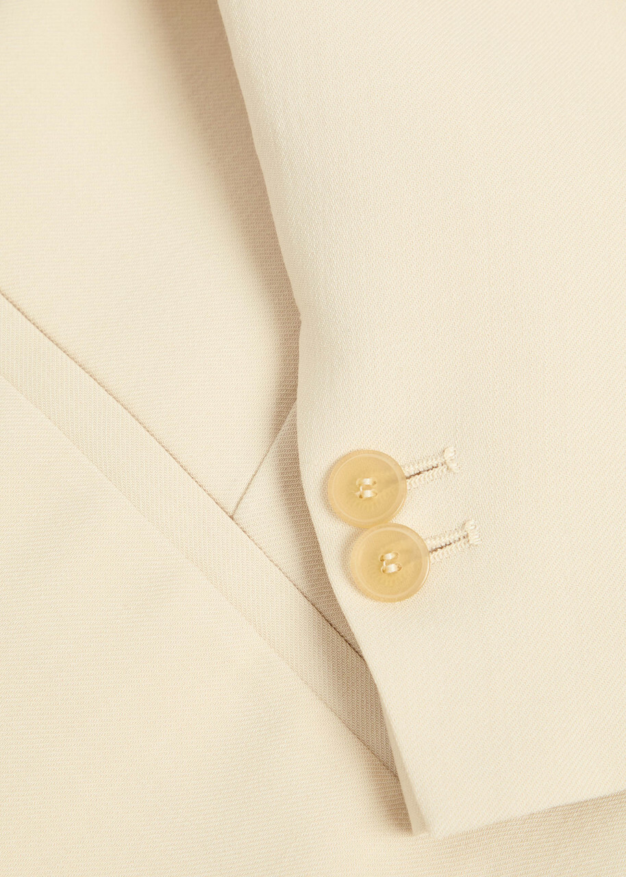 Forte_forte Double-breasted Wool-blend Blazer Cream