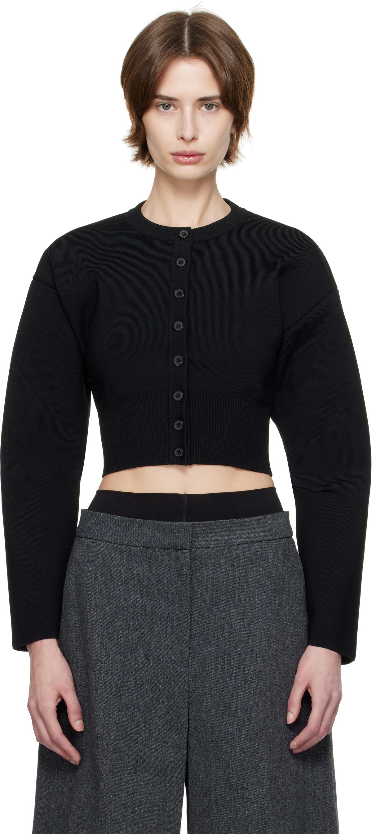 WARDROBE.NYC Black Matte Cardigan