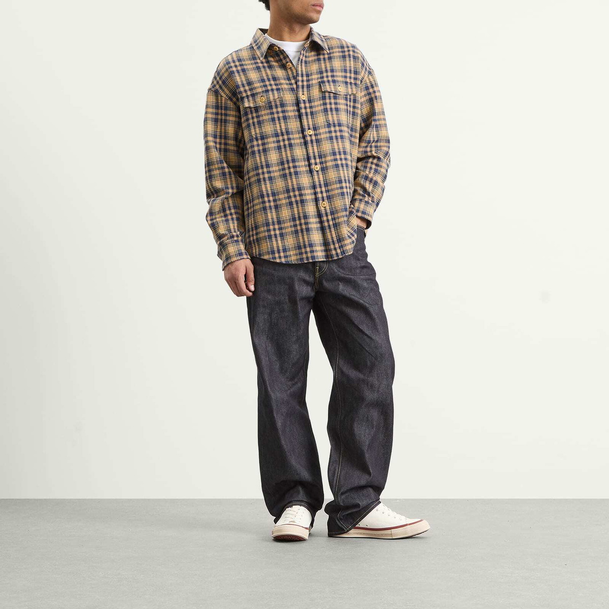 Visvim Men's Social Sculpture 01 Wide Unwashed Jeans in Indigo
