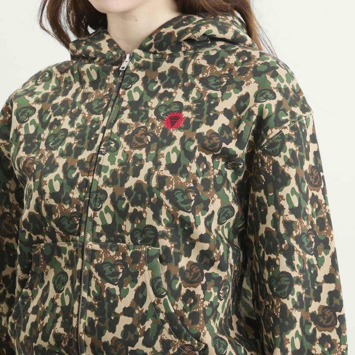 ICECREAM Women's Zip Through Hoodie in Camo