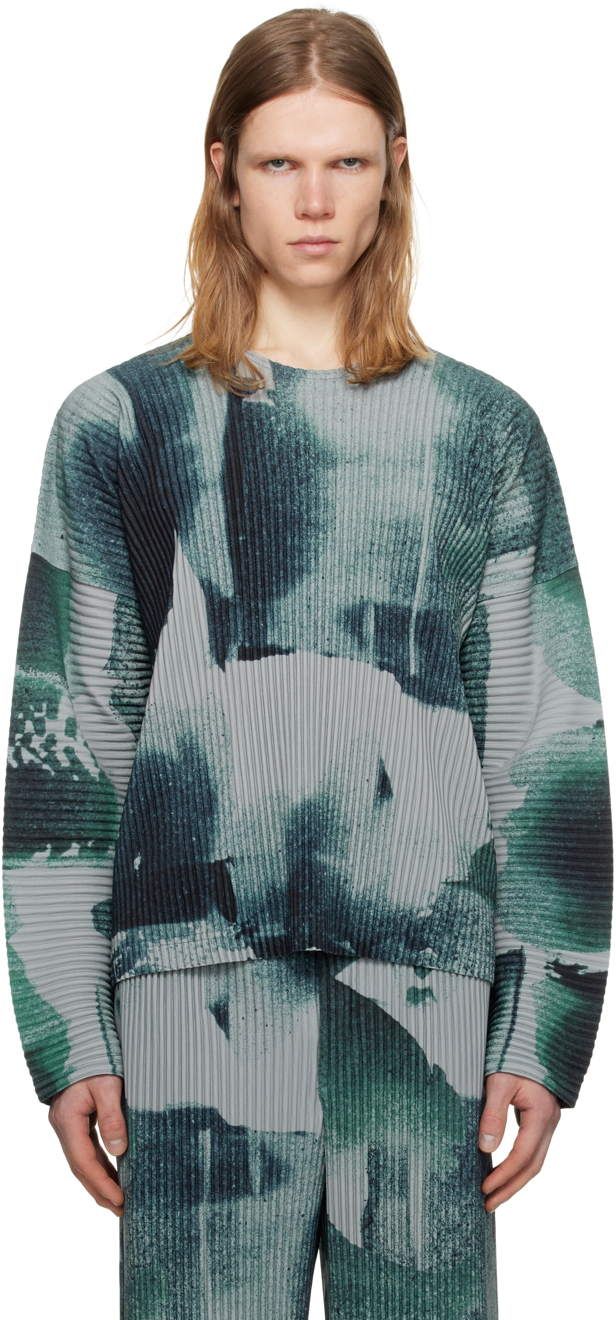 HOMME PLISSÉ ISSEY MIYAKE Gray Wind Walk T-shirt Homme