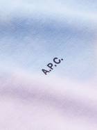 A.P.C. - Logo-Print Tie-Dyed Cotton-Jersey Sweatshirt - Blue