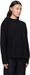 DEVOA Black Alpaca Mohair Knit Sweater