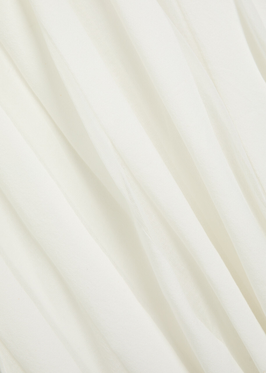 Zeynep Arcay Striped Sheer-knit Gown White