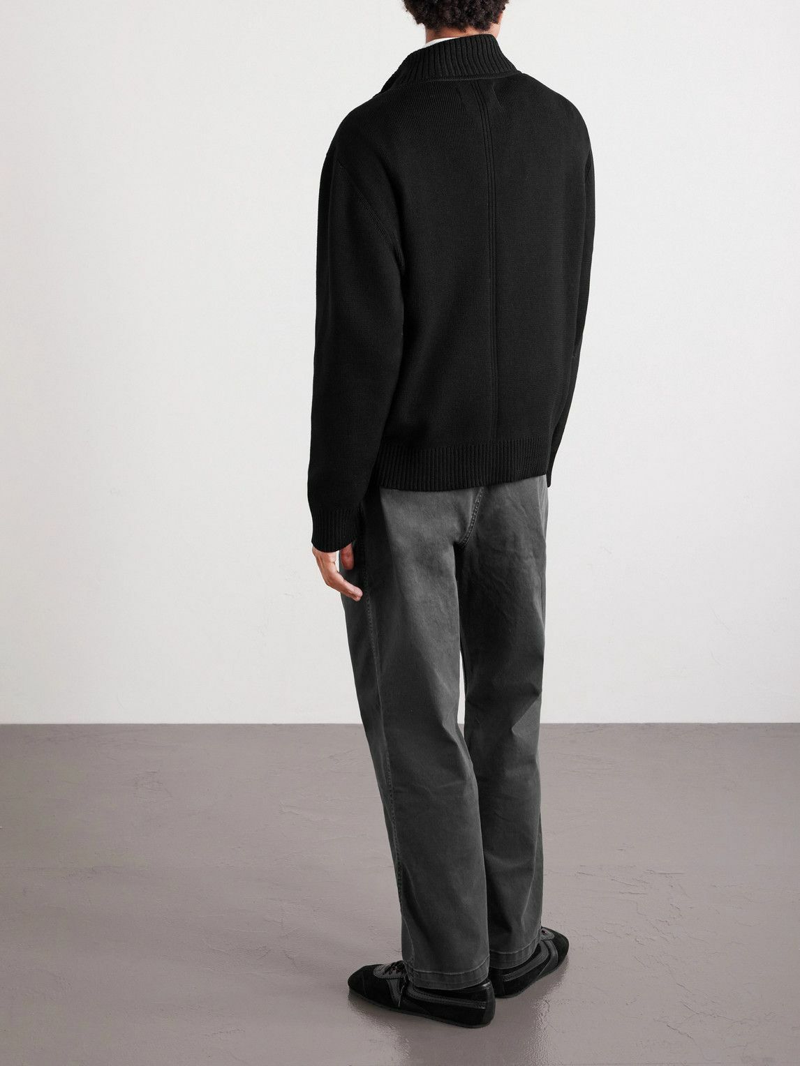 Corridor - Organic Cotton Zip-Up Cardigan - Black