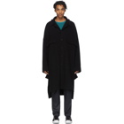 House of the Very Islands Black Wool Capital Coat