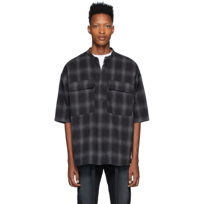 Photo: Fear of God Black and Grey Plaid Shirt