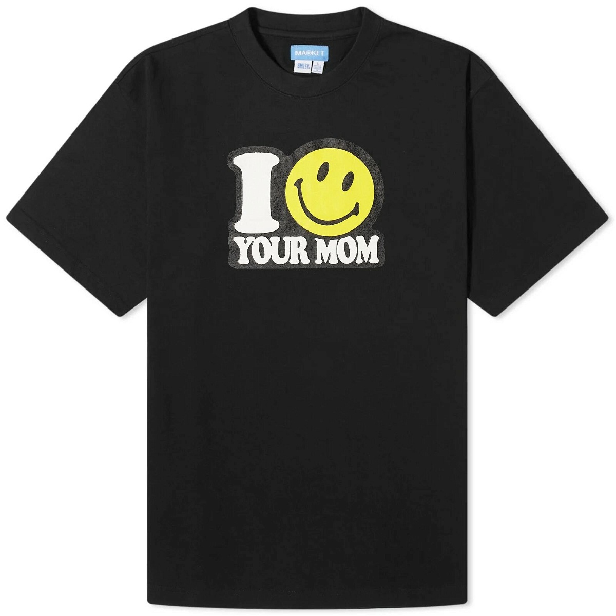 Photo: MARKET Men's Smiley Your Mom T-Shirt in Black