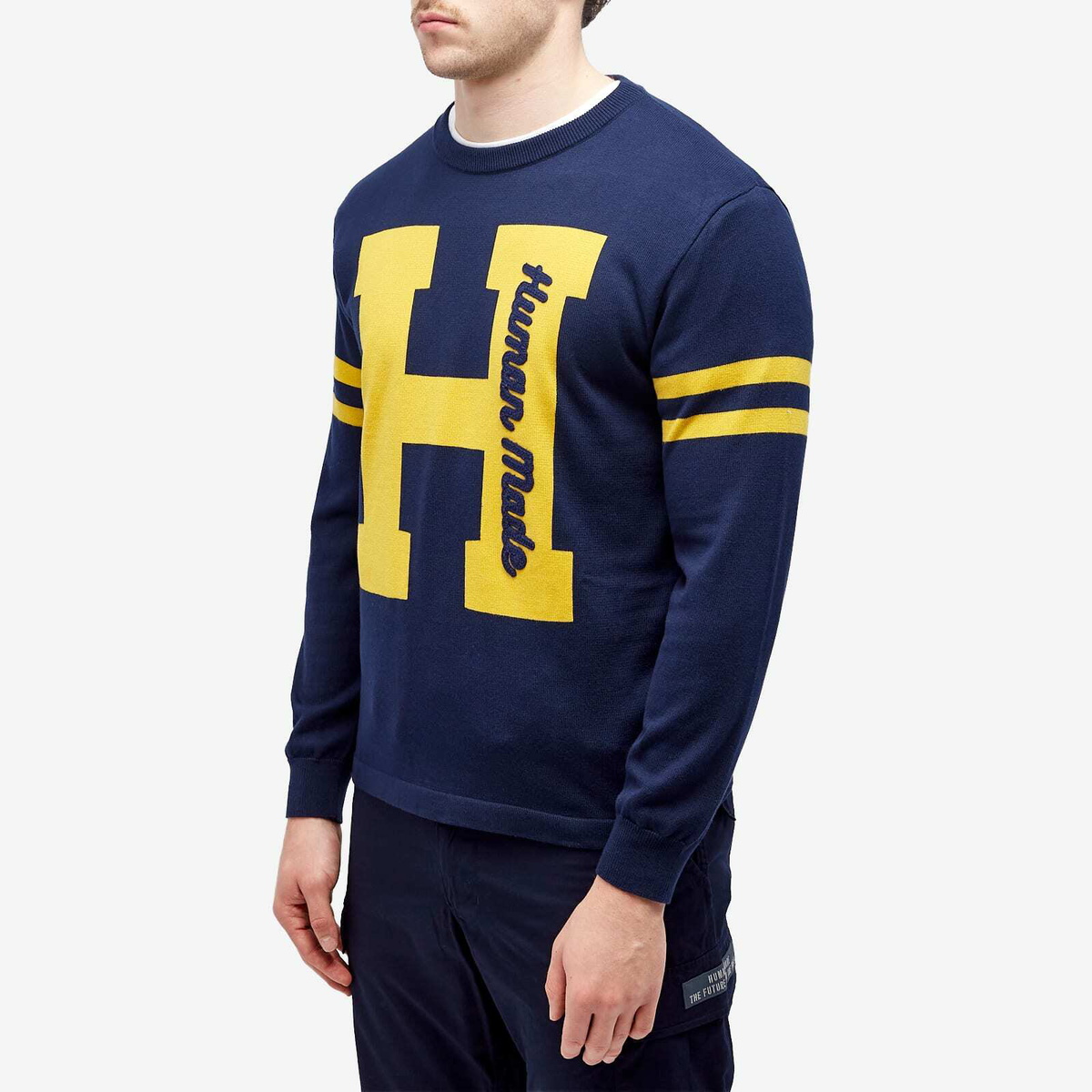 Human Made Men's H Knitted Sweat in Navy Human Made Human Made Men's H Knitted Sweat in Navy Human Made