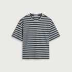 YMC Men's Rapport Stripe Triple T-Shirt in Dark Green Multi