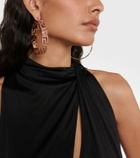 Versace Greca crystal-embellished hoop earrings