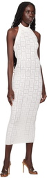 Balmain White Halter Midi Dress