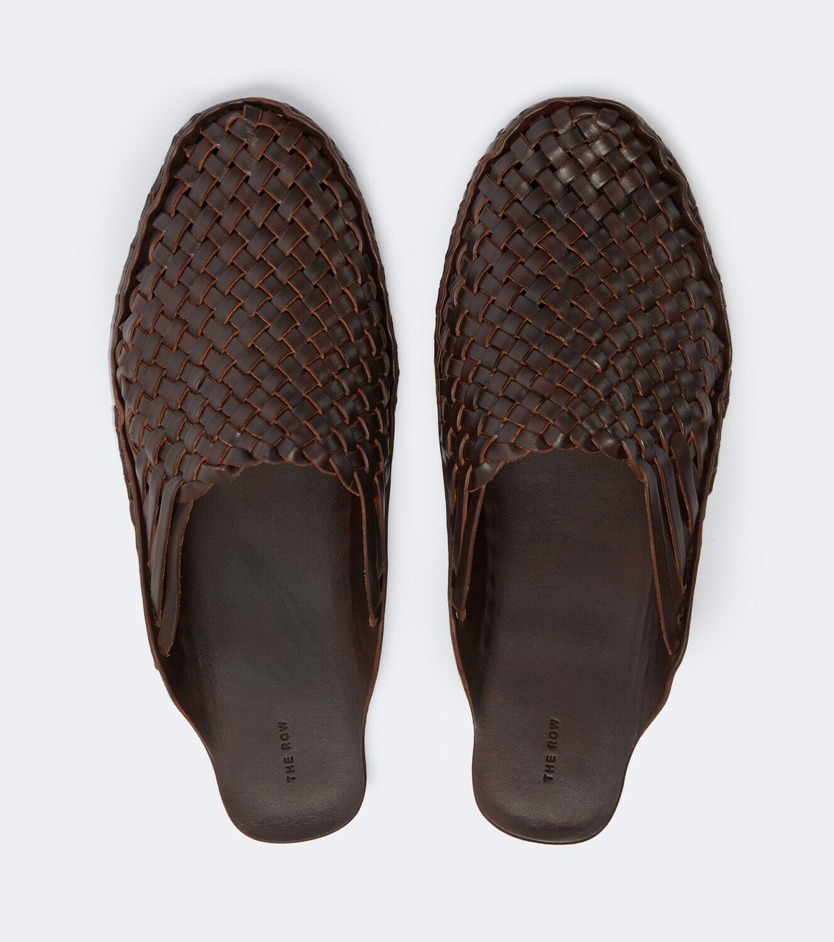 The Row Woven leather slip-on shoes