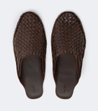 The Row Woven leather slip-on shoes