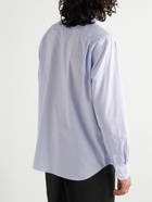 Comme des Garçons HOMME - Logo-Print Striped Cotton-Poplin Shirt - Blue