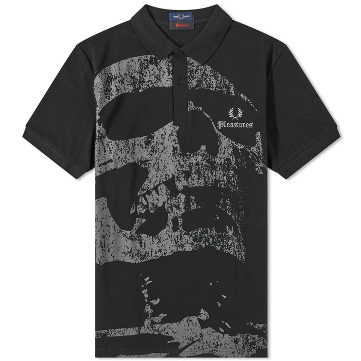 Photo: Fred Perry Men's x Pleasures Skull Polo Shirt in Black