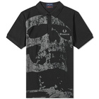 Fred Perry Men's x Pleasures Skull Polo Shirt in Black