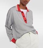 The Upside Wonder Knit striped cotton polo top