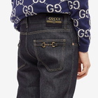 Gucci Men's Tapered 5 Pocket Washed Jean in Blue