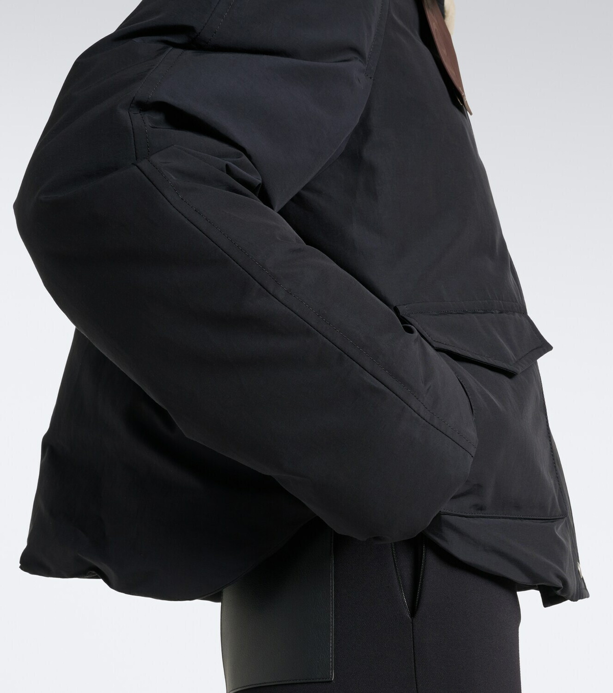 Loewe Padded shearling-trimmed cotton-blend jacket