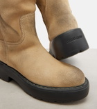 Miu Miu Shearling-lined suede knee-high boots