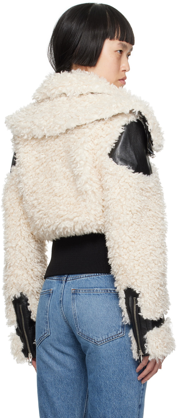 Coperni Off-White Zip Faux-Leather Jacket