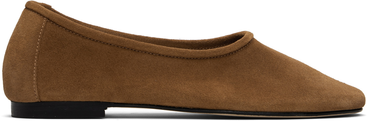 BY FAR Tan Prudence Ballerina Flats