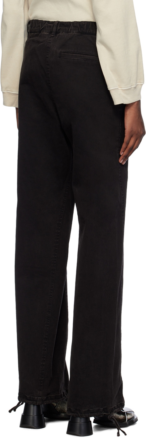 lesugiatelier Black Spiral String Denim Trousers