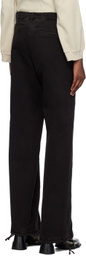 lesugiatelier Black Spiral String Denim Trousers