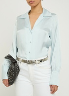Dehanche Hollyhock Snake-effect Leather Belt White