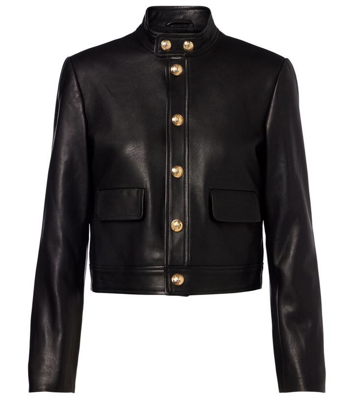 Photo: Nili Lotan Hadley cropped leather jacket