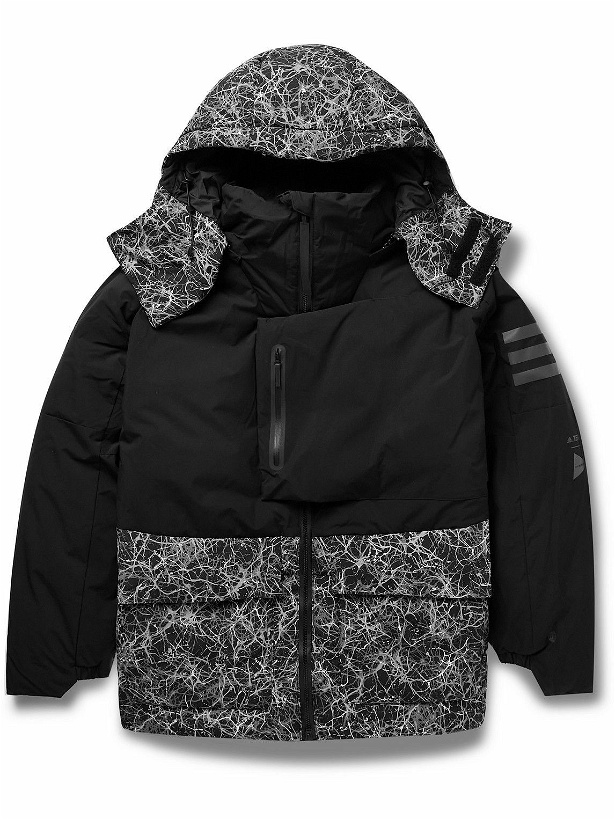 Photo: adidas Consortium - And Wander Terrex Printed Shell Hooded Down Jacket - Black