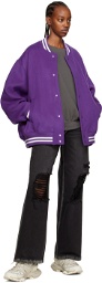 We11done Purple Oversized Bomber Jacket