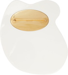 Moschino White Maxi Eggs Brooch