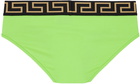 Versace Underwear Green Greca Border Briefs