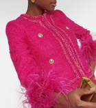 Rebecca Vallance Feather-trimmed tweed jacket