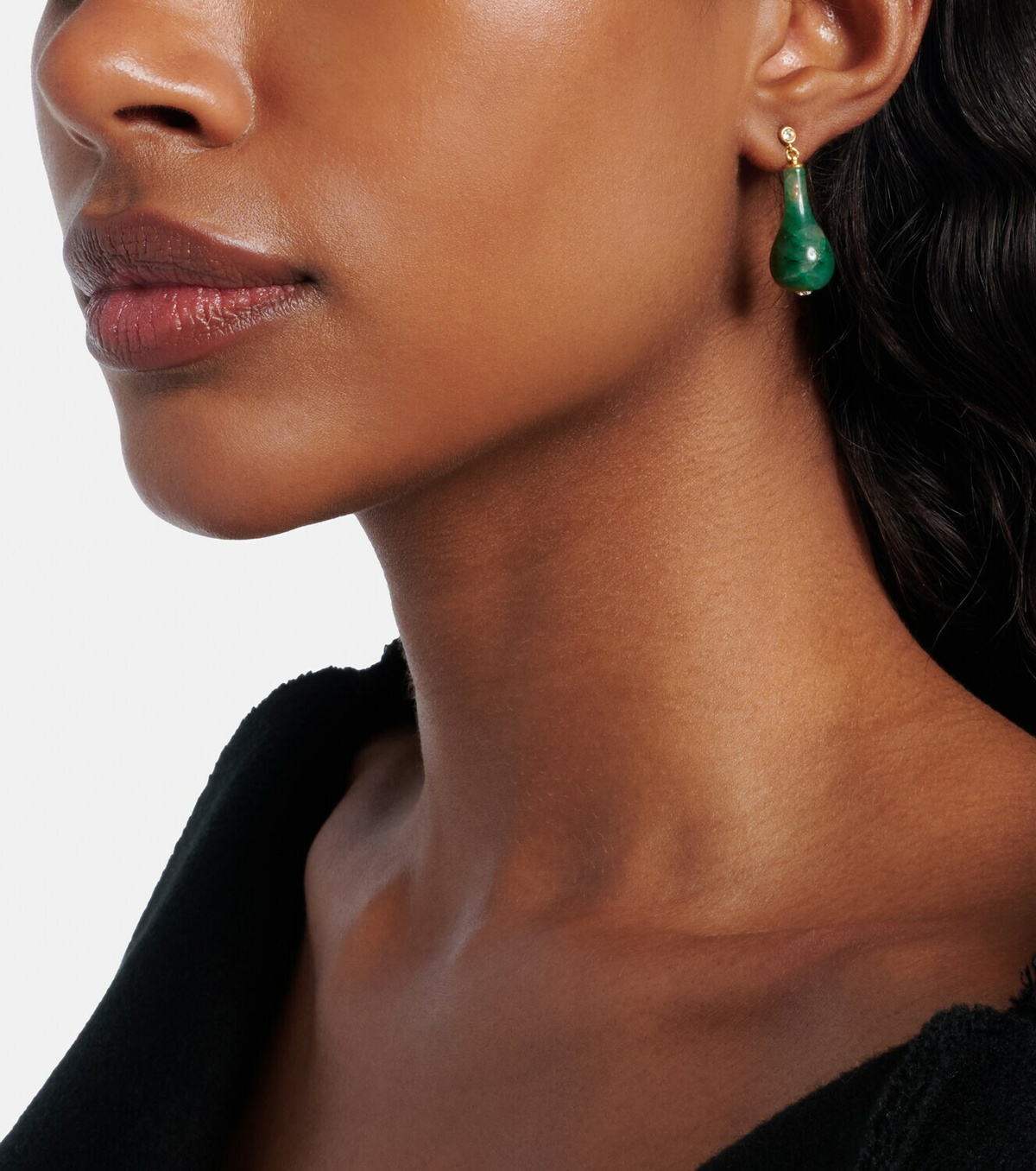 Toteme Jade 24kt gold-plated drop earrings