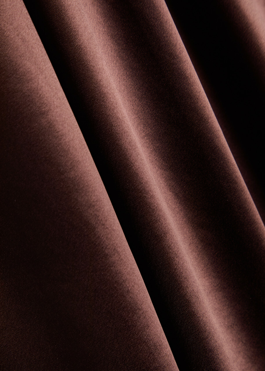 Staud Juanita Satin Maxi Dress Brown