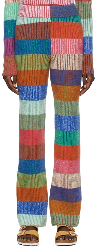 Photo: The Elder Statesman Multicolor Yatzy Strip Flare Lounge Pants