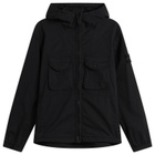Stone Island Men's Organic Cotton Twill Hooded Jacket in Black