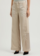 High Confidential Wide-leg Panelled Trousers Cream