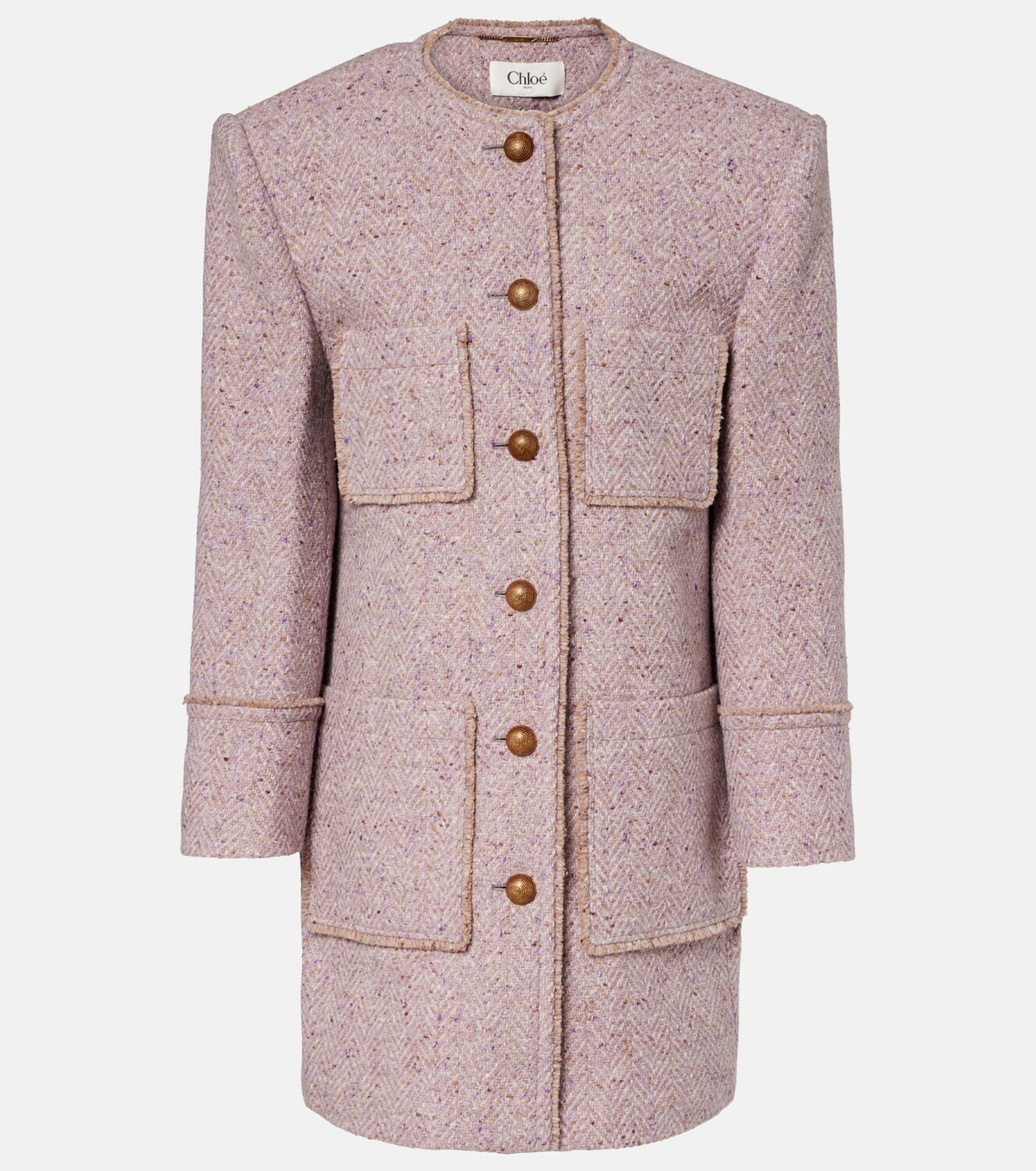 Chloé Wool-blend tweed coat