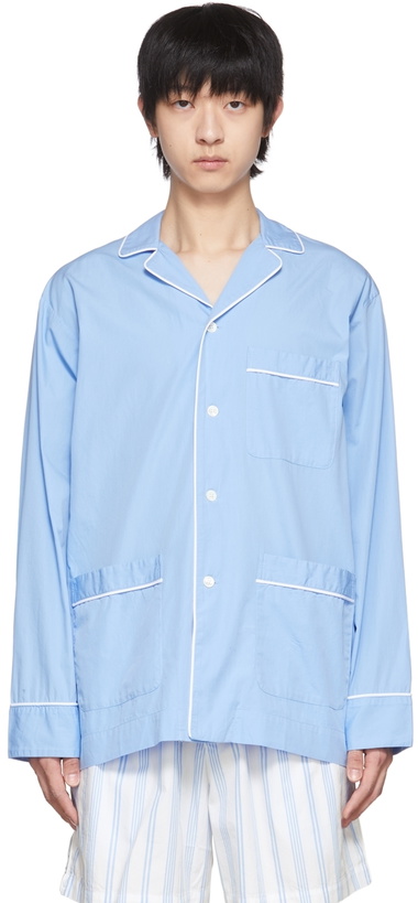 Photo: Tekla Blue Organic Cotton Pyjama Shirt