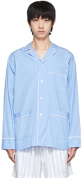 Tekla Blue Organic Cotton Pyjama Shirt
