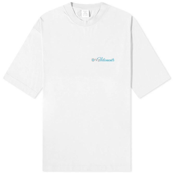 Photo: Vetements Men's Only T-Shirt in White